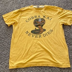 Men’s Large yellow Cobra Kai tee shirt Homage Brand